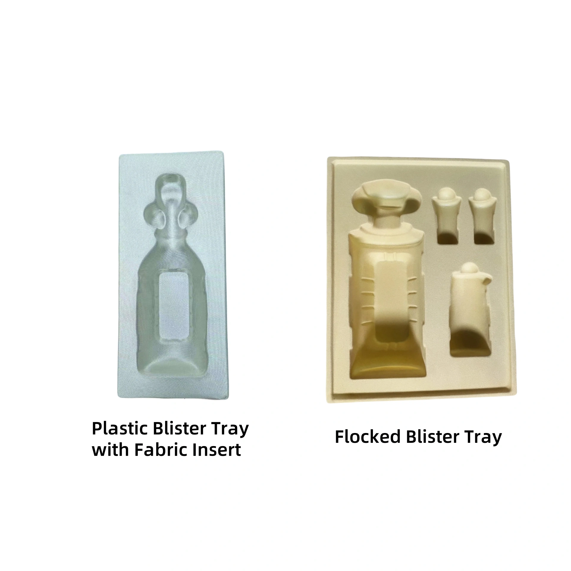 Plateau thermoformé en plastique avec insert textile