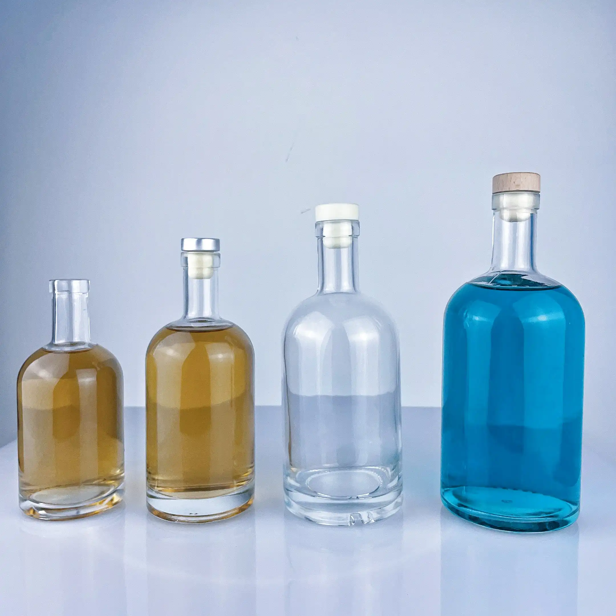 Bouteille en verre pour gin, whisky, vodka, tequila