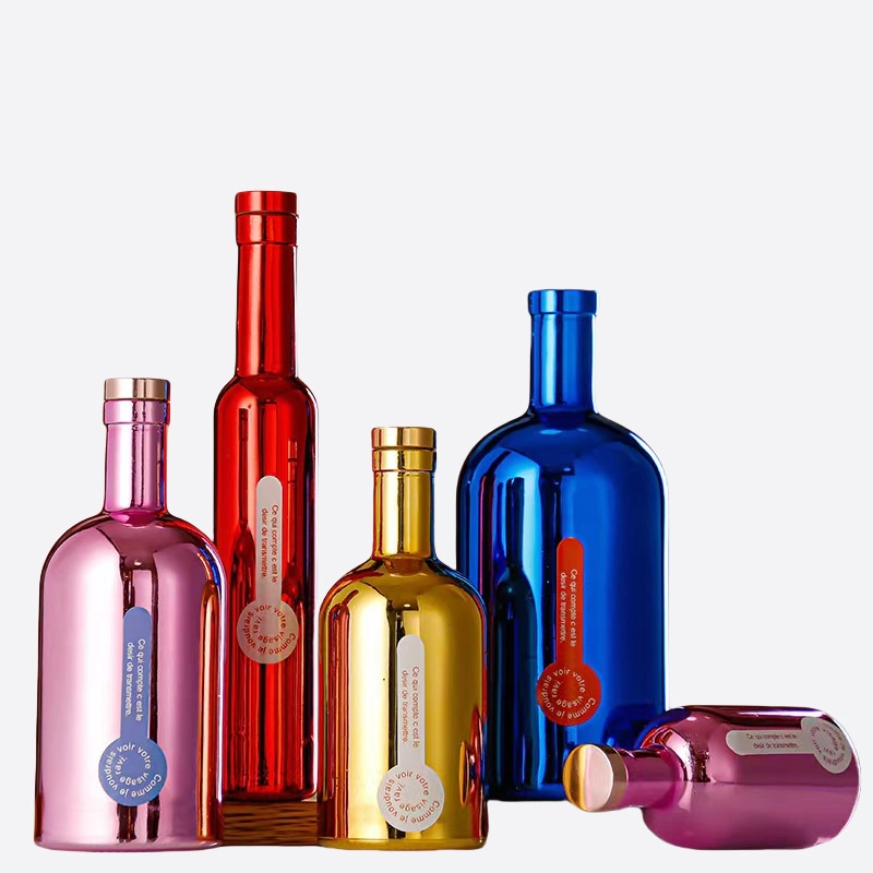 Bouteilles en verre plaquées métal